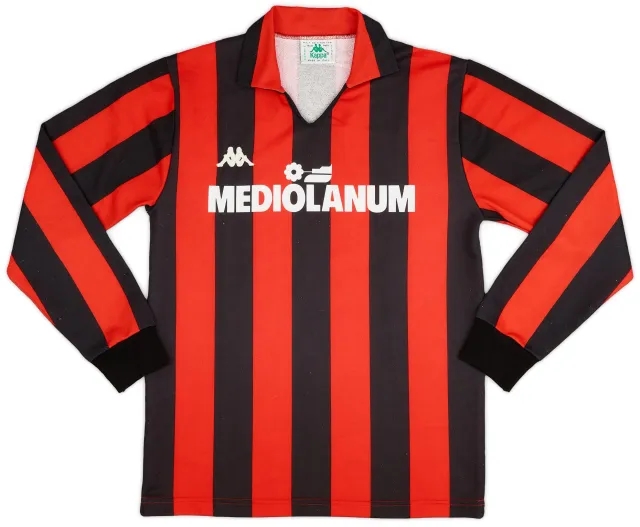 Kappa 1989-90 AC Milan Home L/S Shirt  - 8/10 - (S)