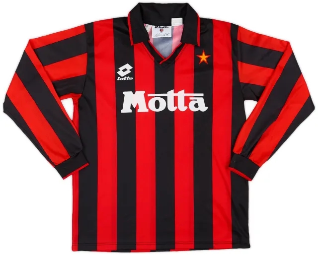 Lotto 1993-94 AC Milan Home Shirt - 9/10 - (XXL.Boys)