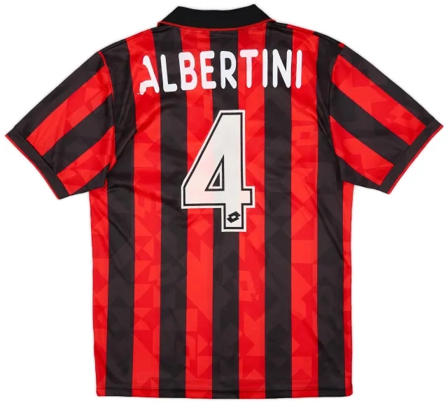 Lotto 1993-94 AC Milan Home Shirt Albertini #4 - 6/10 - (L)