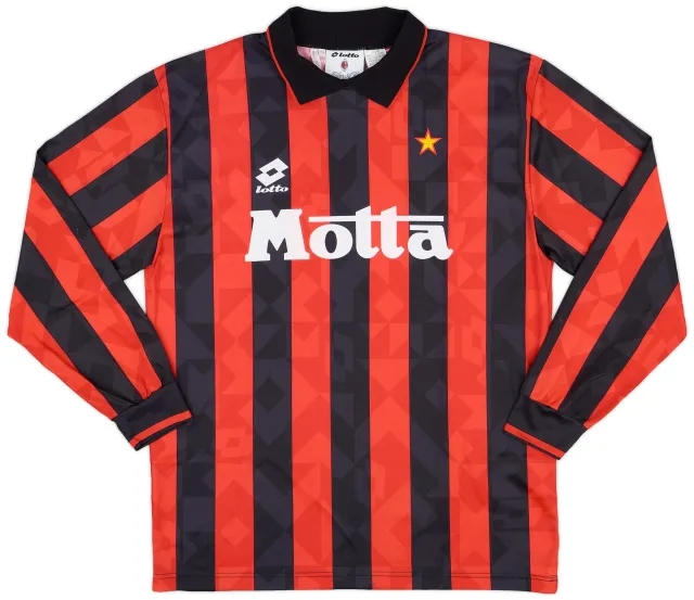Lotto 1993-94 AC Milan Home L/S Shirt - 9/10 - (XL)