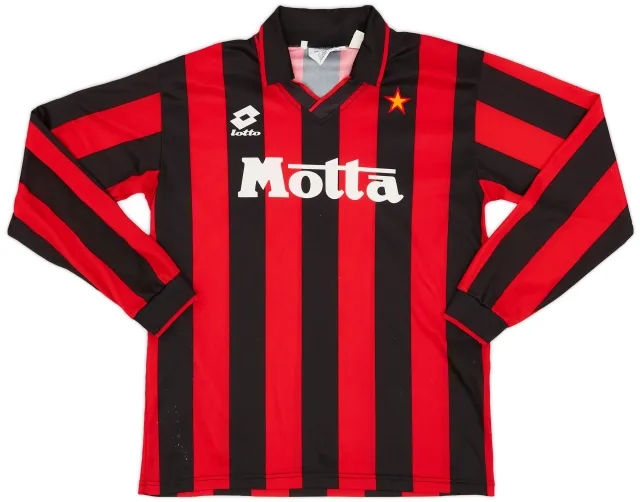 Lotto 1993-94 AC Milan Home L/S Shirt - 9/10 - (S)