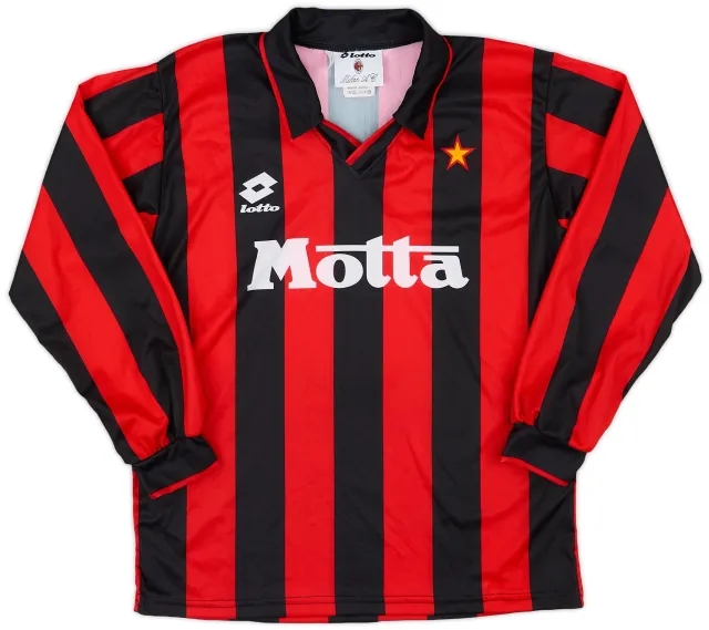 Lotto 1993-94 AC Milan Home L/S Shirt - 9/10 - (S)