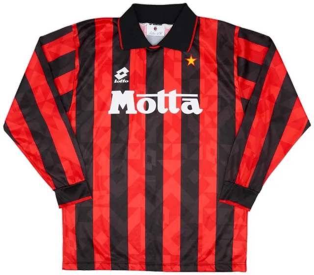 Lotto 1993-94 AC Milan Home L/S Shirt - 9/10 - (L)