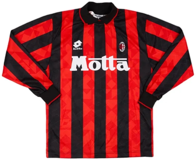 Lotto 1993-94 AC Milan Home L/S Shirt - 9/10 - (S)