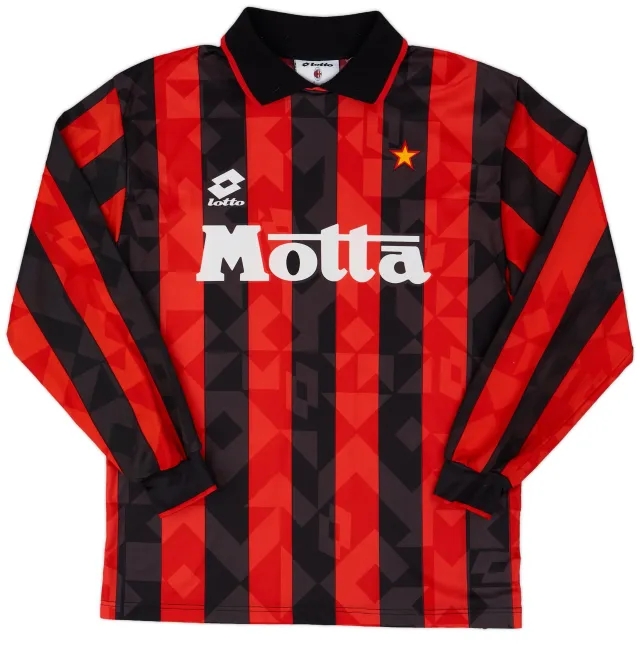 Lotto 1993-94 AC Milan Home L/S Shirt - 8/10 - (M)