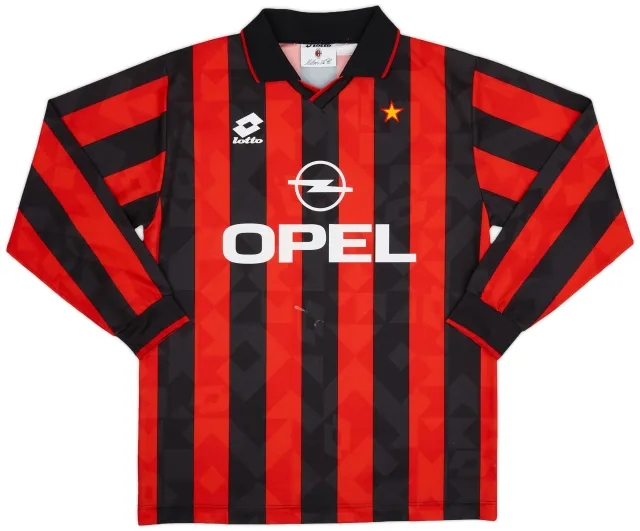 Lotto 1994-95 AC Milan Home L/S Shirt - 6/10 - (L)