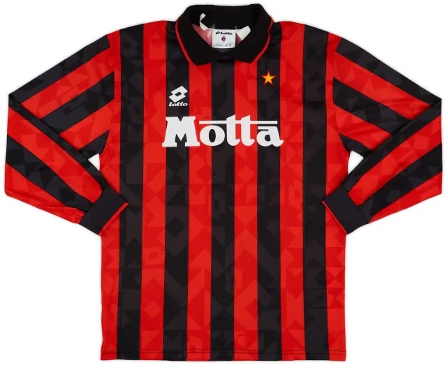 Lotto 1994-95 AC Milan Home L/S Shirt - 9/10 - (L)