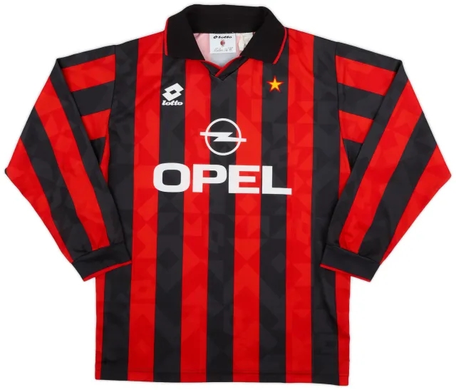Lotto 1994-95 AC Milan Home L/S Shirt #5 - 8/10 - (M)