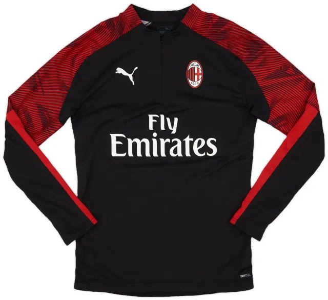 2019-20 AC Milan Puma 1/4 Zip Training Top - 8/10 - (S)