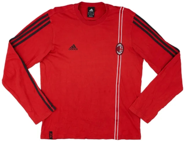 2006-08 AC Milan adidas Cotton L/S Tee - 7/10 - (S)