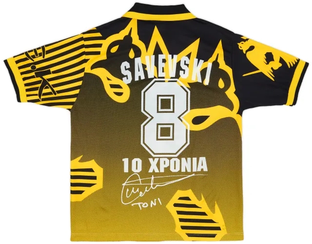 Kappa 1997-98 AEK Athens '10 Years' Home Shirt Savevski #8