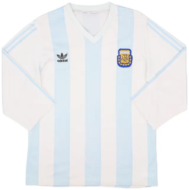 adidas 1990-91 Argentina Home L/S Shirt - 4/10 - (XL)
