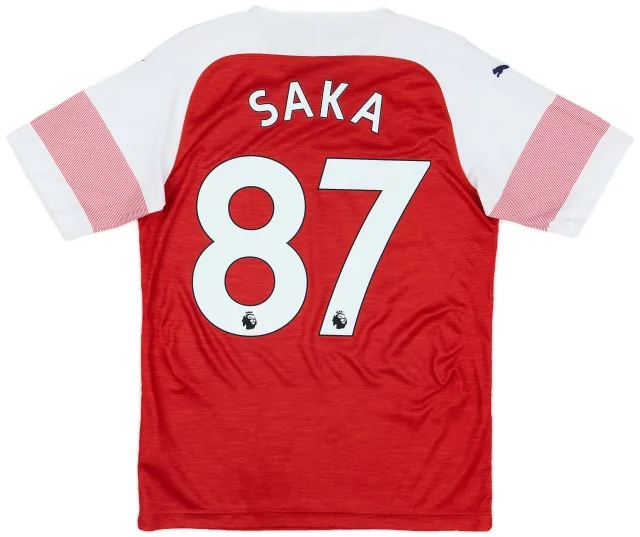 Puma 2018-19 Arsenal Home Shirt Saka #87 - 7/10 - (S)