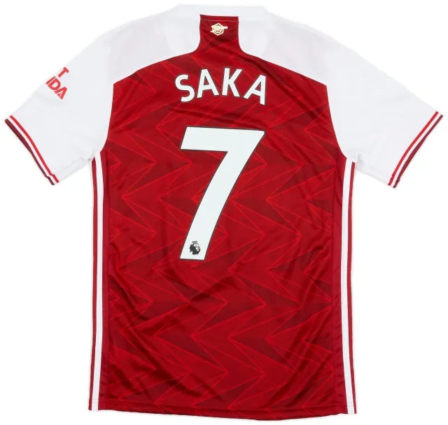 adidas 2020-21 Arsenal Home Shirt Saka #7 - 9/10 - (S)