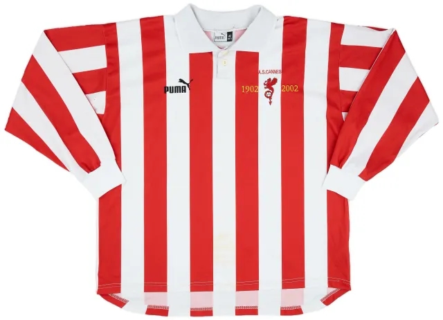 Puma 2001-02 AS Cannes Centenary Home L/S Shirt - 6/10 - (XL)
