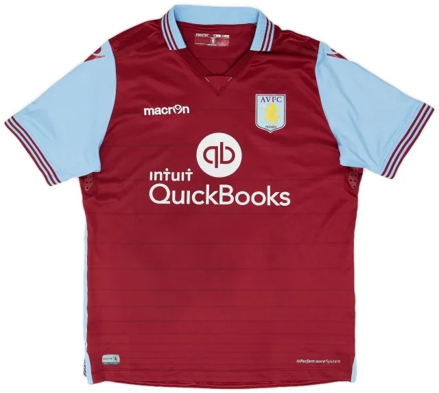 Macron 2015-16 Aston Villa Home Shirt - 7/10 - (XL.Boys)