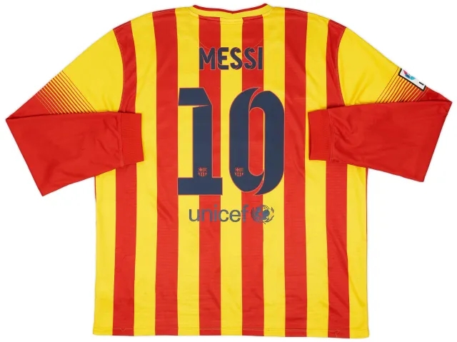 Nike 2013-15 Barcelona Away L/S Shirt Messi #10 - 7/10 - (XXL)