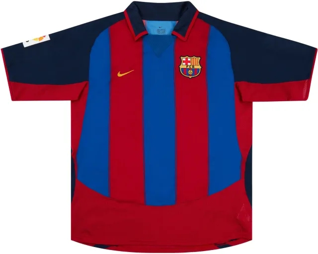 Nike 2003-04 Barcelona Match Issue Signed Home Shirt Gerard #14