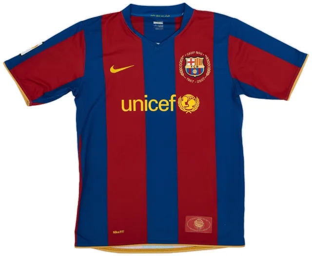 Nike 2007-08 Barcelona Home Shirt - 7/10 - (XL.Boys)