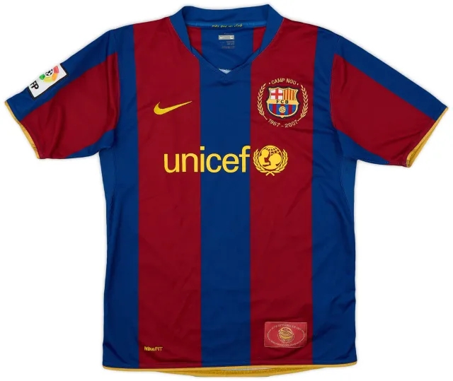 Nike 2007-08 Barcelona Home Shirt - 8/10 - (L.Boys)