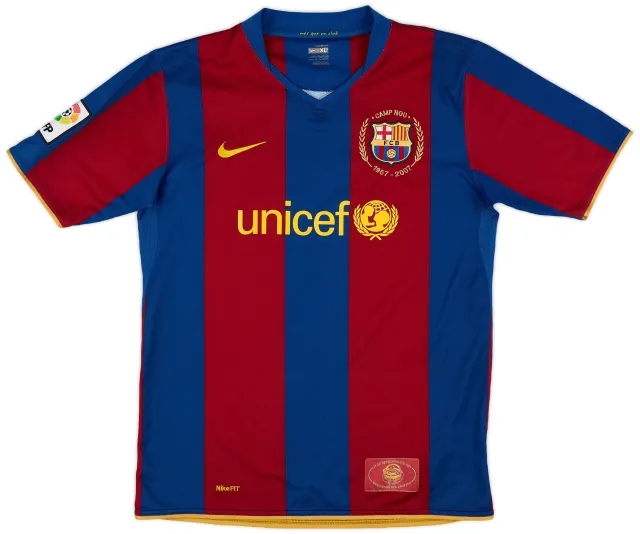 Nike 2007-08 Barcelona Home Shirt - 9/10 - (XL.Boys)