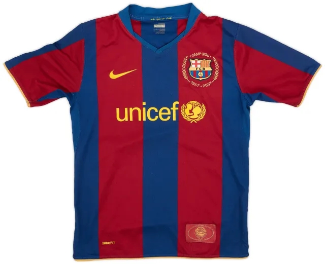 Nike 2007-08 Barcelona Home Shirt - 8/10 - (L.Boys)