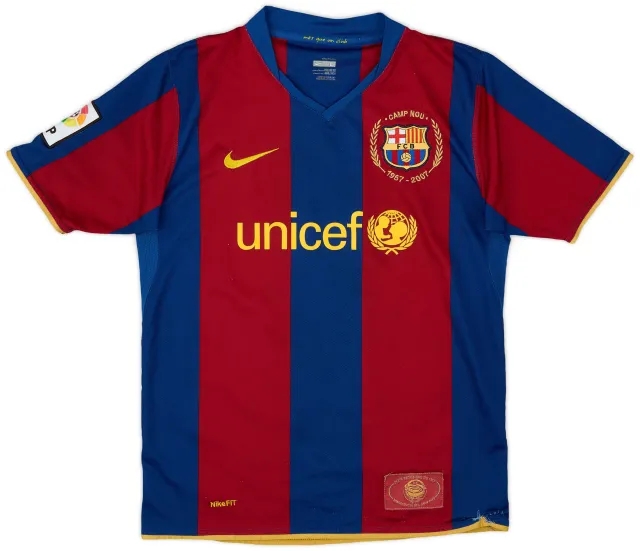 Nike 2007-08 Barcelona Home Shirt - 6/10 - (L.Boys)
