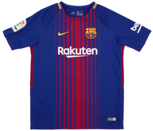 Nike 2017-18 Barcelona Home Shirt - 9/10 - (L.Boys)