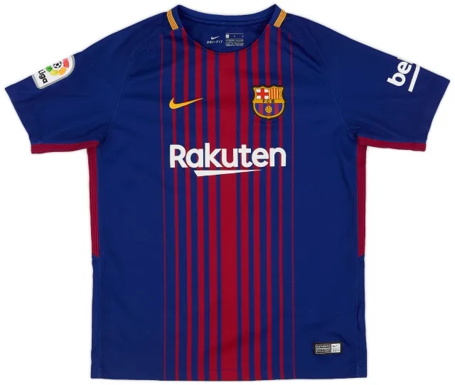 Nike 2017-18 Barcelona Home Shirt - 8/10 - (L.Boys)