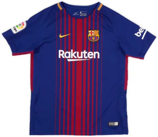 Nike 2017-18 Barcelona Home Shirt - 8/10 - (L.Boys)