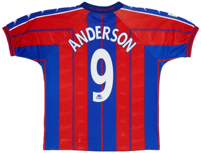 Kappa 1997-98 Barcelona Home Shirt Anderson #9 - 8/10 - (M)