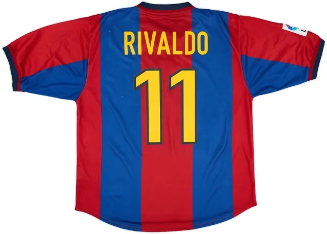 Nike 1998-00 Barcelona Basic Home Shirt Rivaldo #11 - 8/10 - (S)