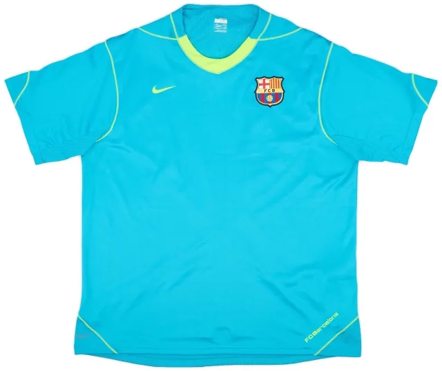 Nike 2007-08 Barcelona Graphic Tee Ronaldinho #10 - 7/10 - (XL.Boys)