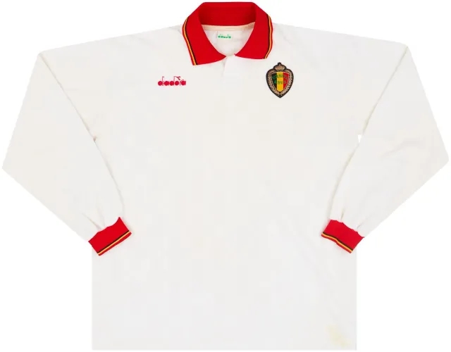 Diadora 1992-94 Belgium Player Issue Away L/S Shirt - 8/10 - (XL)