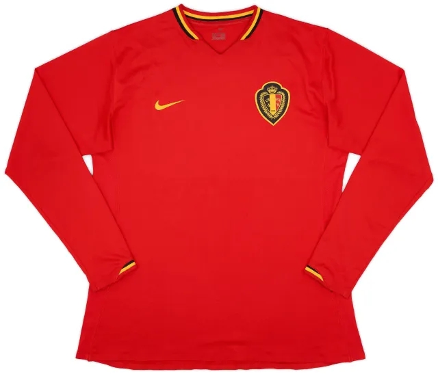 Nike 2006-08 Belgium Player Issue Home L/S Shirt - 9/10 - (XL)