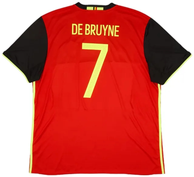 adidas 2016-17 Belgium Home Shirt De Bruyne #7 - 9/10 - (XXL)