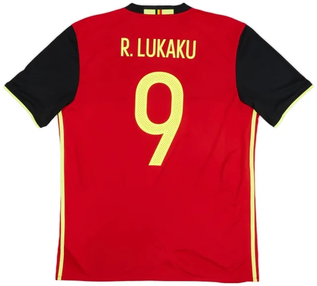 adidas 2016-17 Belgium Home Shirt Lukaku #9 - 8/10 - (L)