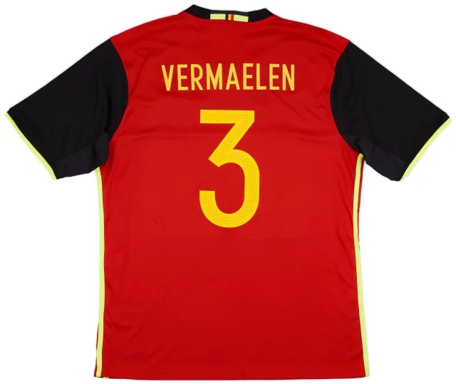 adidas 2016-17 Belgium Home Shirt Vermaelen #3 - 7/10 - (XL)