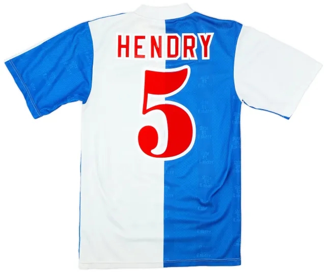 Asics 1996-98 Blackburn Home Shirt Hendry #5 - 7/10 - (S)