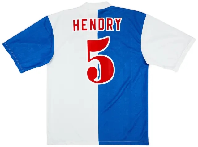 Asics 1996-98 Blackburn Home Shirt Hendry #5 - 8/10 - (XL)