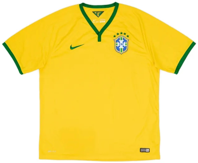 Nike 2014-15 Brazil Home Shirt - 9/10 - (XL)