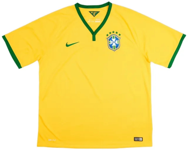 Nike 2014-15 Brazil Home Shirt - 9/10 - (XL)