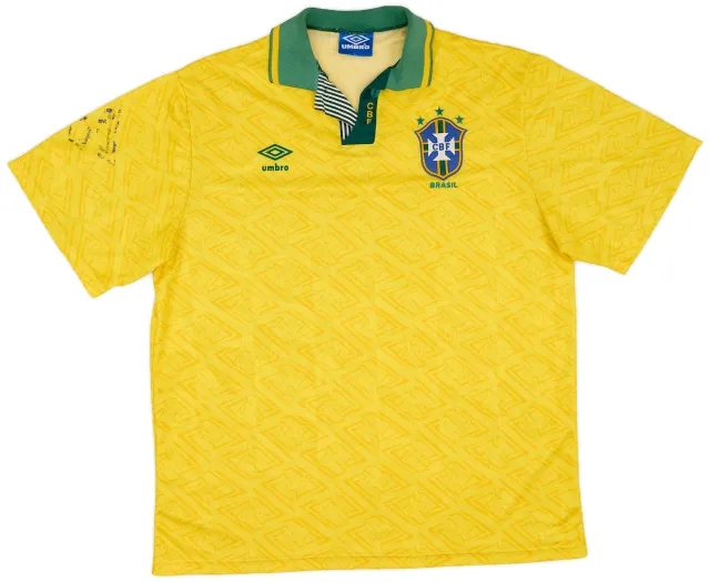 Umbro 1991-93 Brazil Home Shirt - 7/10 - (L)