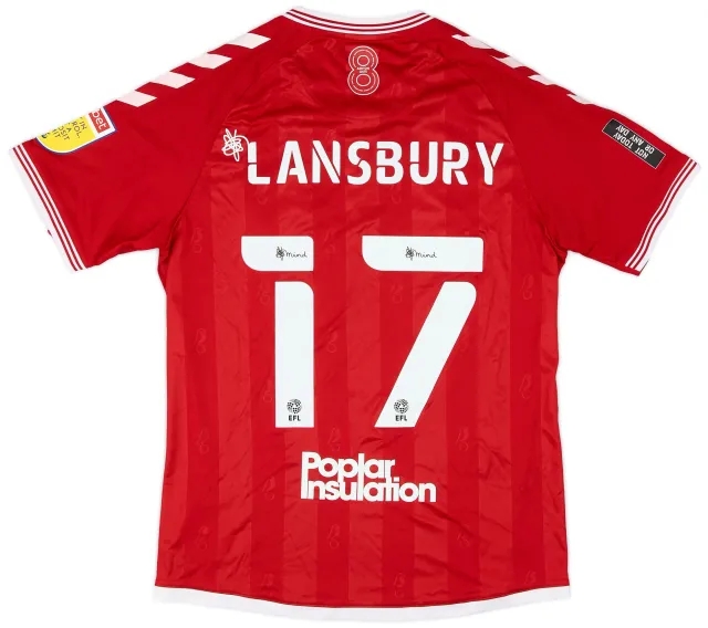 Hummel 2020-21 Bristol City Match Issue Home Shirt Lansbury #17
