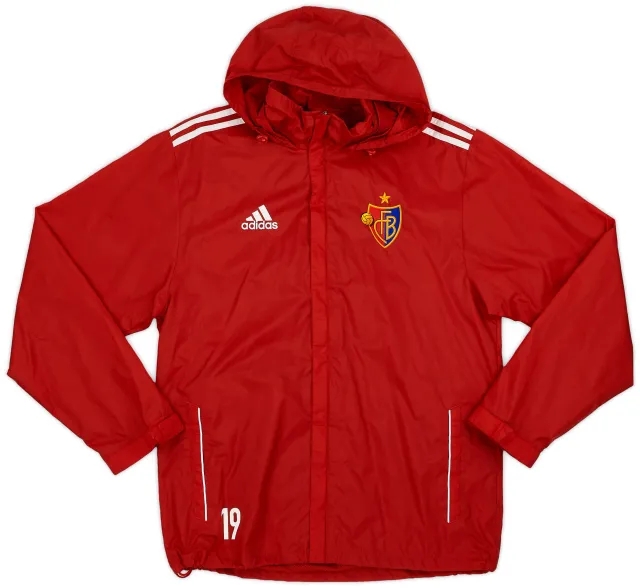 2012-13 FC Basel Player Issue adidas Hooded Rain Jacket #19 - 9/10 - (M/L)