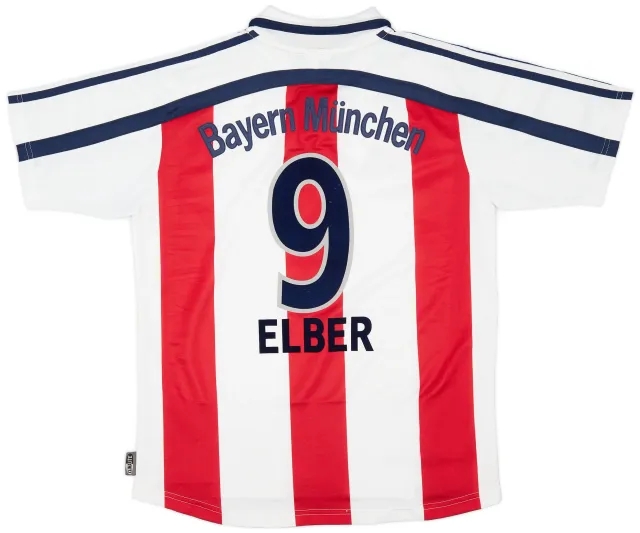 adidas 2000-01 Bayern Munich Away Shirt Elber #9 - 7/10 - (XL.Boys)