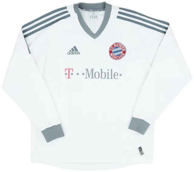 adidas 2002-03 Bayern Munich Away L/S Shirt - 8/10 - (XL.Boys)