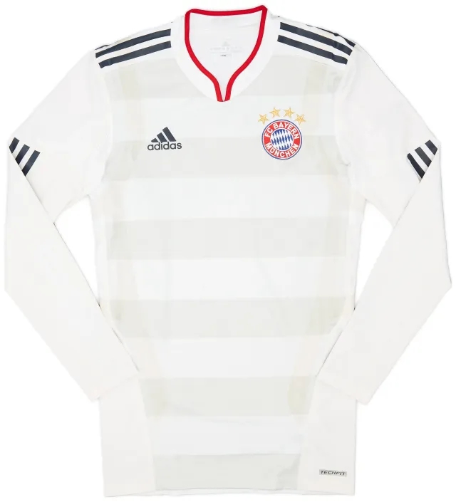 adidas 2010-11 Bayern Munich Player Issue Techfit Away L/S Shirt - 9/10 - (M)