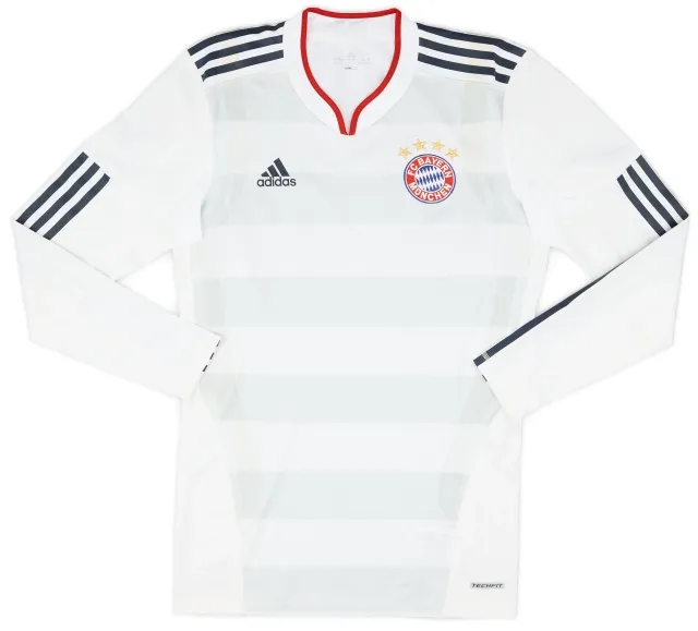 adidas 2010-11 Bayern Munich Player Issue Techfit Away L/S Shirt - 8/10 - (L)