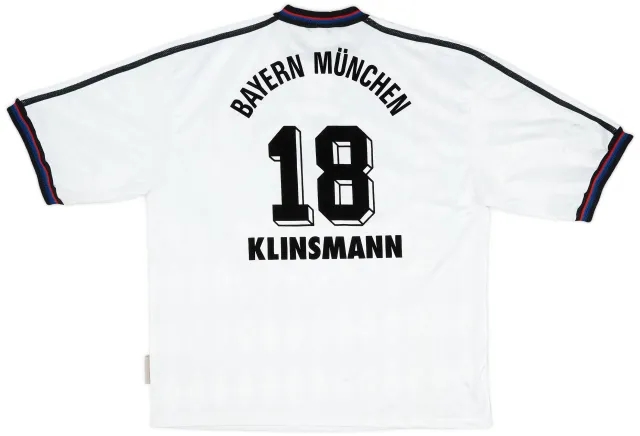adidas 1996-98 Bayern Munich Away Shirt Klinsmann #18 - 8/10 - (XL)